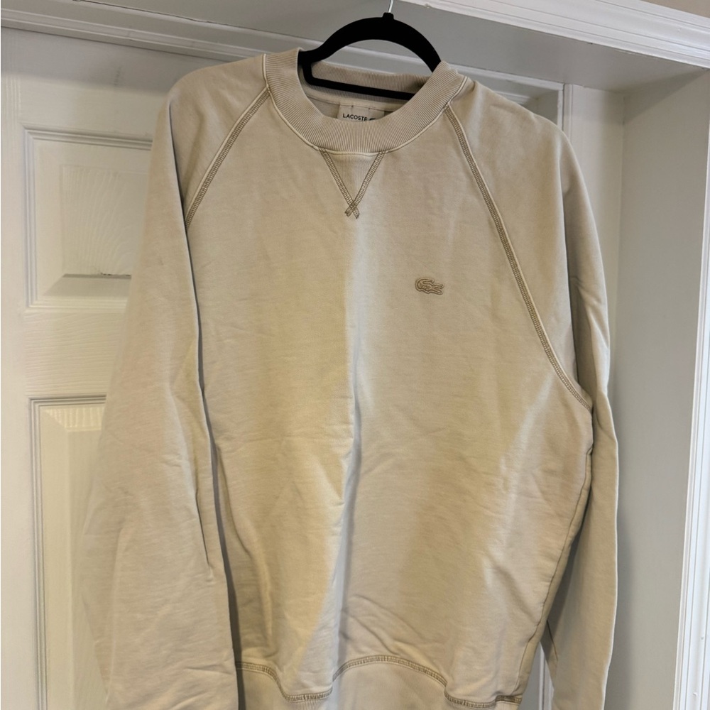 Lacoste Men's Beige Crewneck Sweatshirt